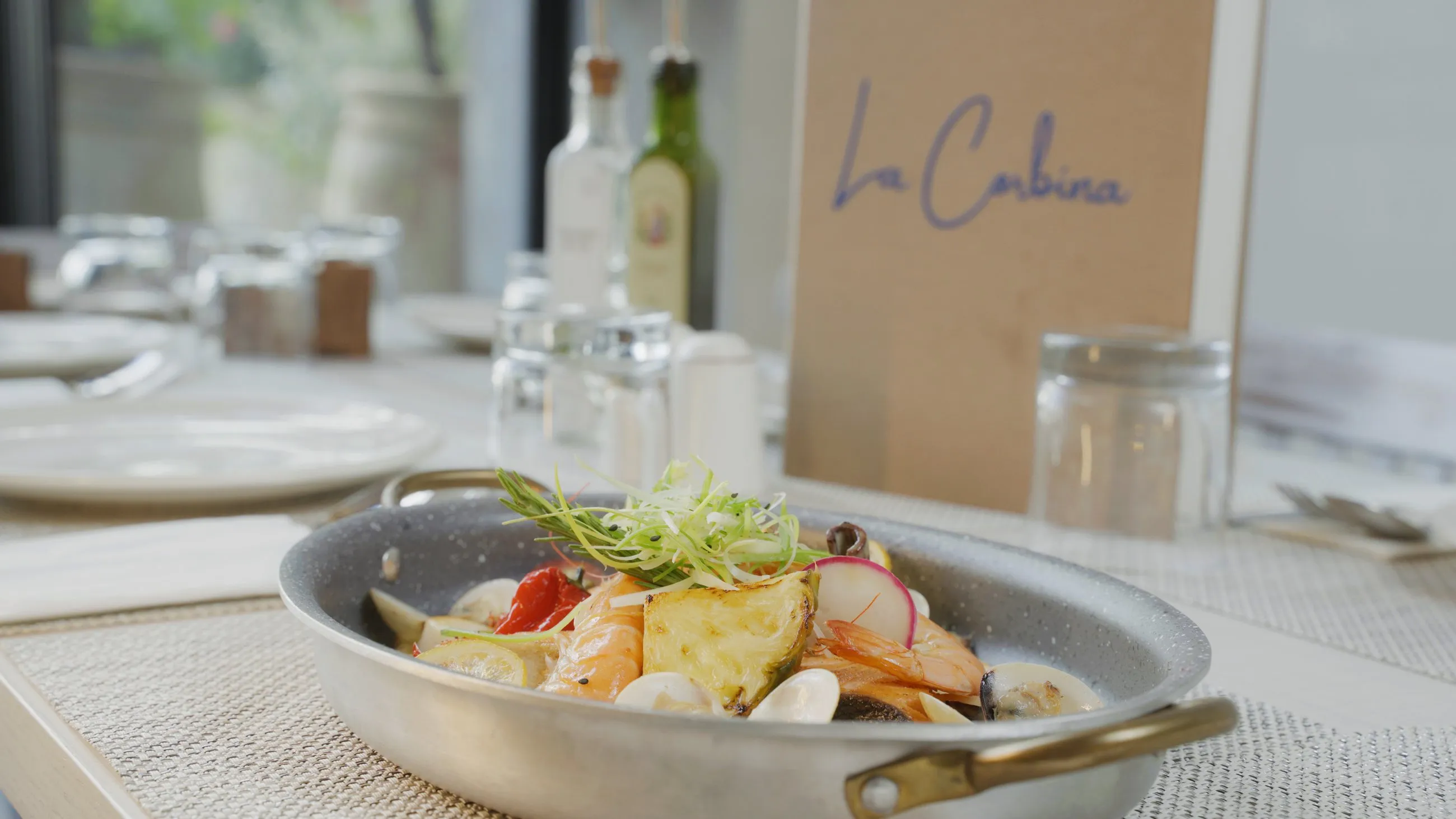 A colourful seafood plate prepared for sharing